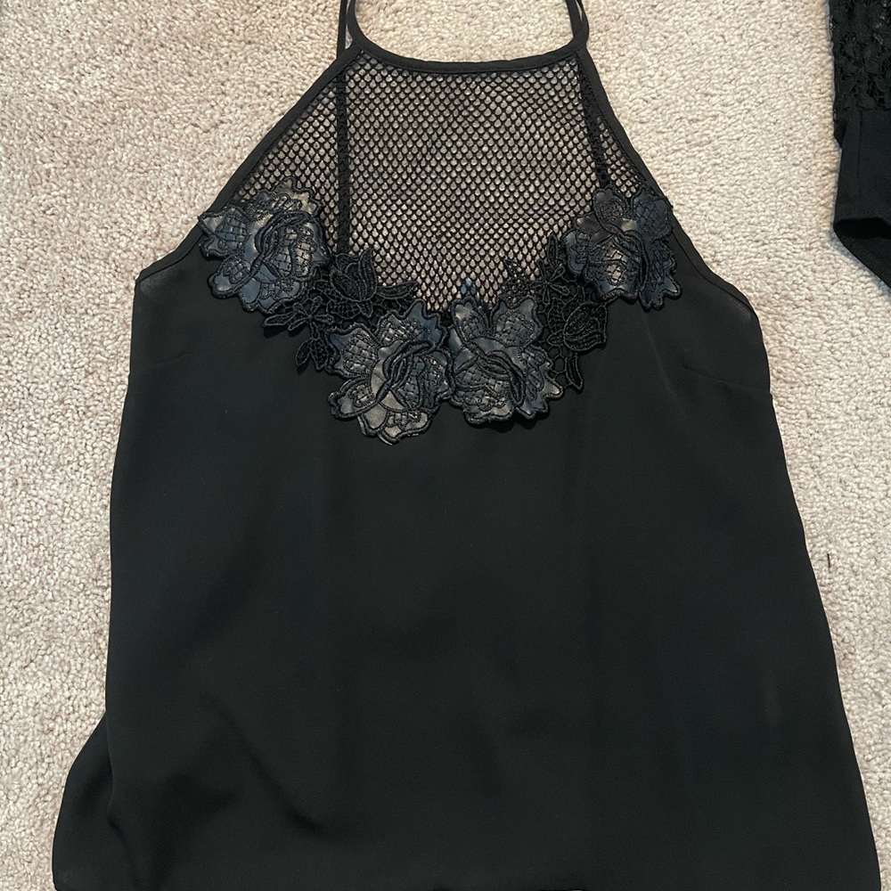 Black net top